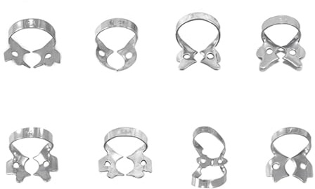 8er Zahnarzt Kofferdam Klammern Ivory Zahnmedizin Klemmen Endodontie Dental Clamps