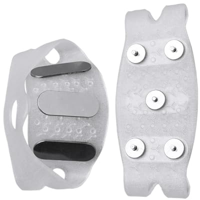Shoe Spikes for Snow, Anti-Skid Shoe Covers, 5-Claw Ice Grips, Ice Spikes Steigeisen, Snow and Ice Cleats, Traktion Cleats for Shoes, Anti-Slip Shoe Grips, Winter Shoe Covers
