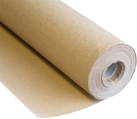 Tela de acolchado de papel kraft 0,6 x 100 m, autodegradable, con relleno para jardín, antimalezas, 100% celulosa