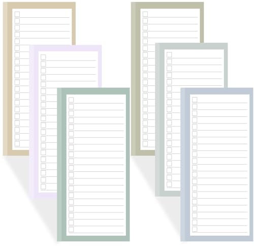 TUNORD 6 Pack Magnetic Notepads for Refrigerator, Grocery List Magnet Pad for Fridge, 50 Sheets per Note Pads To-Do List, Shopping List(300Sheets)