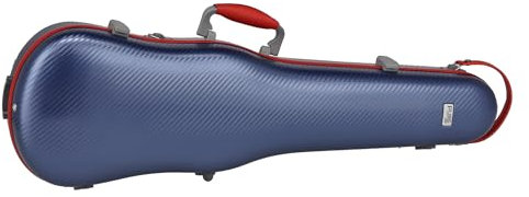 GEWA Violinformetui FUN Series Polycarbonat 4/4 Blau/Rot, Innenausstattung schwarz, 2 abnehmbare Rucksackriemen, Zubehörtasche, gepolsterte Schwebelagerung, zusätzlicher Seitengriff