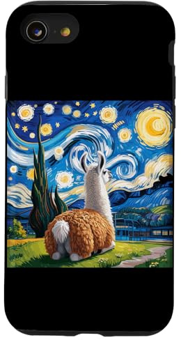 Llama Starry Night Van Gogh Quirky Animal Case for iPhone SE (2020) / 7 / 8
