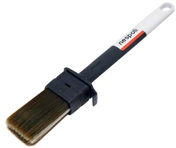 Nespoli - Pennello Pittura Piatto ZeroLoss, Pennelli per Dipingere per Impregnante e Vernice per Legno, Pennelli Pittura Fai da Te con Manico Ergonomico Air Touch, Stesura Senza Perdita di Peli