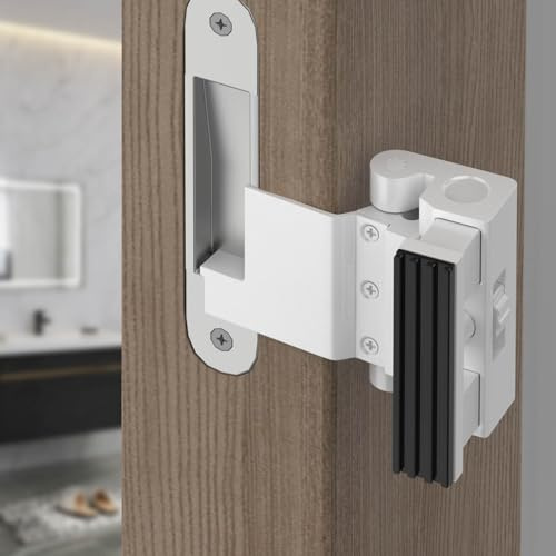 Mdkave Portable Door Reinforcement Lock for Travel,Home Security Door Lock-No Drilling Security Flip Deadbolt Door Latch-Fits Inward Opening Doors, Apartment, Hotel,Travel,Prevents Unauthorized Entry
