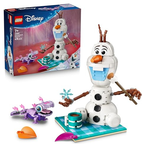 LEGO | Disney Frozen Olaf and Bruni's Picnic Fun Toy - Snowman Figure w/a Picnic Blanket & Accessories - DIY Bedroom Decor - Gift for 7+ Year Old Girls & Fans - 43287
