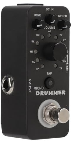 RiToEasysports Drum Machine Pedal Kompakte E-Gitarre Drum Loop-Effekt True Bypass für Musiker Metal Black