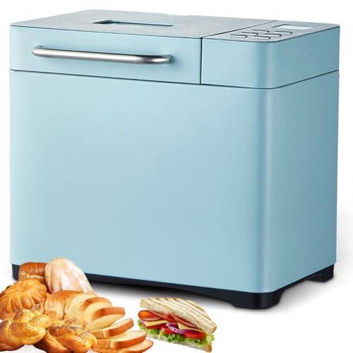 BOOZXCV Bread Maker 1000g with Fruit Nut Dispenser, Automatic Dough Kneading Fermentation, 15h Reservation, 3 Crust Colors, Non-stick, for Gluten Baking