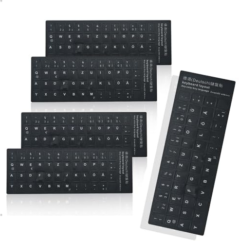 Deutsche Tastaturaufkleber - 5pcs Tastatur Aufkleber Deutsch - Ersatz Laptop Aufkleber mit Weißen,Tastatur Aufkleber Sticker Deutsch Für PC/Laptop & Notebook Tastaturen,Universal-Tastatur-Aufkleber