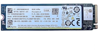 SK Hynix 512 GB SSD BC901 NVMe M.2 2280, PCIe 4.0 x4, HFS512GEJ9X108N