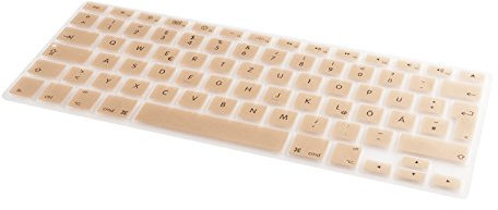Cadorabo - Tastaturschutz in Silikon Tastenschutz für MacBook Pro 13, 15, 17 Air 13 Zoll u. weitere Apple Tastaturen - Kratzschutz Tastaturbelegung: SPANISCH in Sand-Gold