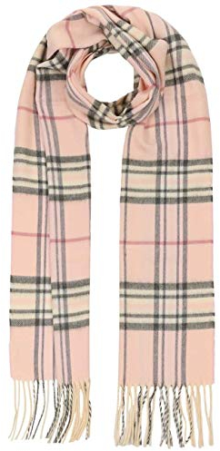 LIPODO Sciarpa a Quadri Cashmink Donna/Uomo - Made in Germany invernale da uomo con frange autunno/inverno - Taglia unica rosa