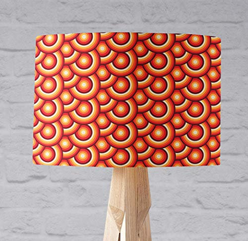 Orange Lampenschirm mit geometrischem Retro-Kreismuster, Decken oder Tischlampenschirm