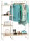 Iris Ohyama Kleiderständer mit Holzregalen, 4 Ebenen, Weiß, Modernes Design, Robuster Rahmen, rutschfest, Für Schlafzimmer, Studio, Schrank, Kleidung & Schuhe, Wäscheständer, Einfacher Aufbau, PI-B3