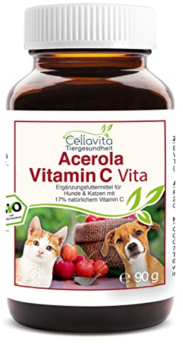 Cellavita Bio Acerola Vitamin C Pulver 100% natürlich | Immunsystem, Vitamine - für Hunde & Katze & Tiere von Cellavita (120g)