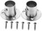 2Pcs Stainless Steel Closet Wardrobe Hanging Rail Rod Pole Socket End Support Bracket with Screws for 22mm/0.87'' Dia Tube