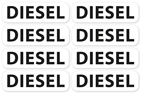 Aufkleber Diesel Schild Warnhinweis Sticker Set 8X Autoaufkleber Waschanlagenfest Witterungs- und UV-beständig