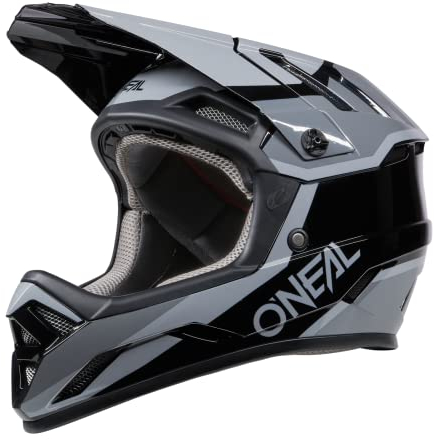 O'NEAL | Mountainbike-Helm | MTB Downhill | Robustes ABS, Ventilationsöffnungen für Luftstrom & Kühlung, ABS Außenschale | Backflip Helmet Strike | Erwachsene | Schwarz Grau | Größe XS