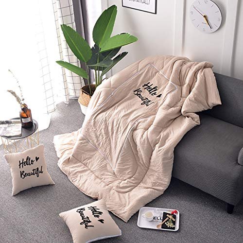 Decke und Kissen in einem,flauschig weiches Reisekissen umwandelbar zur Reisedecke,Camping Kissen/Car Decke/Dekorative Kissen, Leicht (150 x 190 cm, Beige)