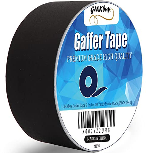 GMKBuy Gaffers Tape Mattes schwarzes Klebeband, 51 cm x 9 m, wasserdicht, nicht reflektierend, hinterlässt keine Rückstände, sehr strapazierfähig, für Zuhause, Büro, Medienindustrie und Filmproduktion