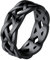 FaithHeart schwarz Ring Bandring für Damen Mädchen 7mm breit Irischer Keltischer Knot Ring Ehering Verlorbungsring für Freundin Ehefrau