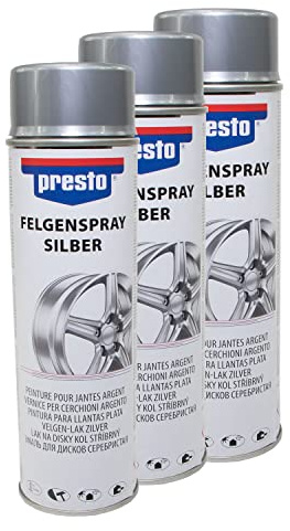 Felgenspray Silber Felgensilber Felgenlack Lackspray Presto 428924 3 X 500 ml