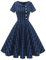 WedTrend 50er Jahre Kleider Rockabilly Swing Kleider Petticoat Kleid Knielang WTP20007 NavyPlaids XS