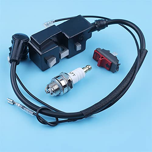 HCO-YO Zündspule Anschlag Kill Schalter Zündkerze Kit for Husqvarna 365 362 371 372 385 390 Kettensäge-Modul 544047101