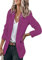EFOFEI Femme Veste De Bureau Légère Couleur Unie Costume Col Revers Ouvert Devant Costume Manteau Été Manteau Fin Violet S