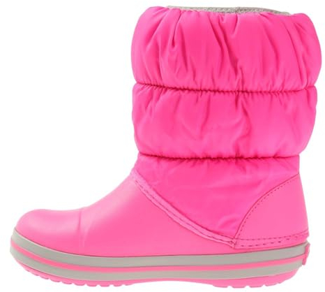 Crocs Unisex Bambino Winter Puff Boot Kids Stivale, Electric Pink/Light Grey, 30/31 EU