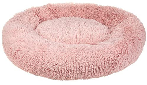 Beliani Kuscheliges Tierbett oval für Hunde Katzen Polyester rosa ⌀ 80 cm Kulu