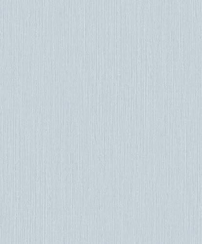 Grandeco Vlies Tapete Uni Struktur gestreift hell blau A49108