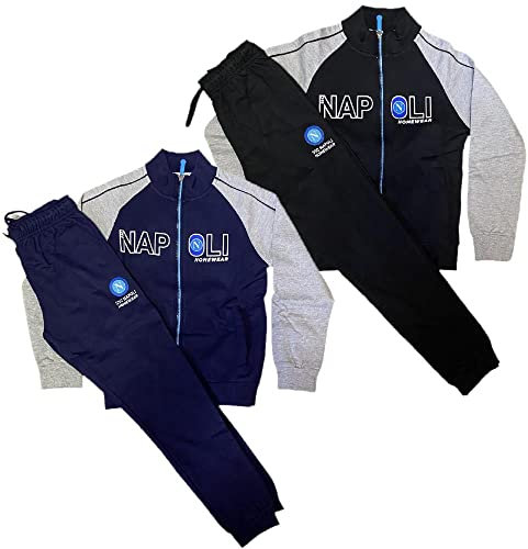 BrolloGroup Tuta Pigiama Napoli Tute Ragazzo Homewear Ufficiale Caldo Cotone PS 41149 Pigiami Personalizzati Con Nome e Numero PS 41149