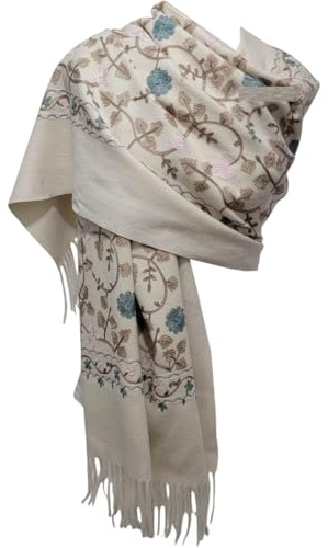 GFM® Pashmina-Schal, bestickt, Kaschmir-Textur, Wolle, Herbst/Winter (EMBSHL-A)