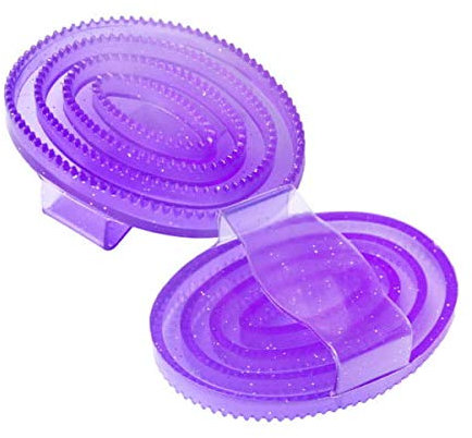 START Gell Gummistriegel für Pferde – weicher Striegel mit Massagefunktion – große Pferdebürste - angenehmer Griffigkeit – zur Fellpflege & Entfernung Haare – Pferdepflege Zubehör (Violett)