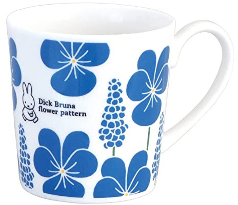 Kaneshotouki 208180 Dick Bruna Miffy Tasse, viel groß, ca. 350 ml, blaue Blume, hergestellt in Japan