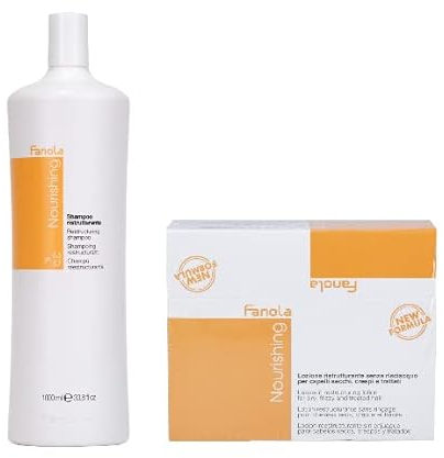Fanola Nourishing Renovierungs-Shampoo 1000 ml + Lotion ohne Spülen 12 Ampullen