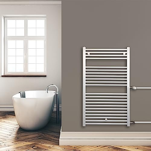 Austausch Badheizkörper Bad Renovierung Heizkörper mit Seitenanschluss Nabenanschluss weiß (1160 x 600 (Anschlussmaß 500) mm) (600 Watt nach EN442)
