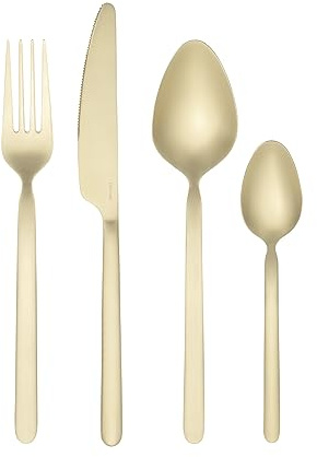 blomus Besteck Set -STELLA- 16-teiliges Edelstahl Essbesteck inkl. Gabel, Messer, Löffel (Champagne)