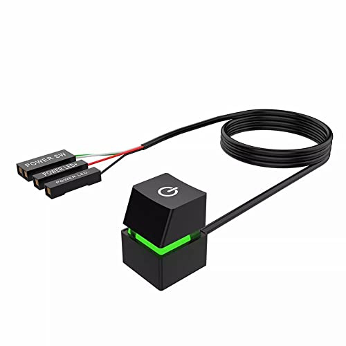 Interruttore di alimentazione del computer desktop, pulsante di alimentazione del PC esterno 2M (nero-verde)
