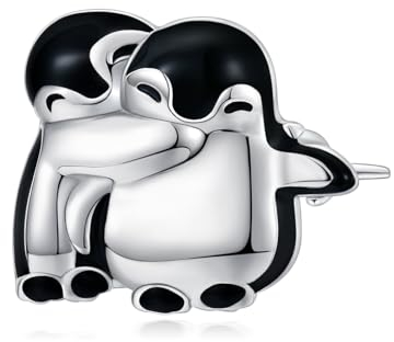 Pinguin Geschenke Silber 925 Pinguin Brosche Tier Schmuck Weihnachts Geschenke Damen