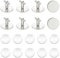 UNICRAFTALE 10 Sets 25mm Blanko Manschettenknopf Set 304 Edelstahl Manschettenknöpfe Runde Cabochons Tablett Lünette Manschettenknopf Rohlinge Für Bekleidungsaccessoires Kleidungsknöpfen Herstellung