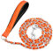 LUFFWELL Robuste Metall-Hundeleine mit bequemem PU-Leder-Polstergriff, 3,5 mm, Orange, 122 cm