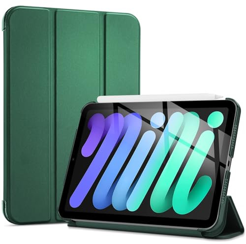 ProCase Smart Case for iPad Mini 7 (A17 Pro 2024)/ Mini 6 2021 8.3 Inch, Hard Back Cover for iPad Mini 7th/6th Generation A2995/A2996/A2993/A2567/A2568/A2569 -Mgreen