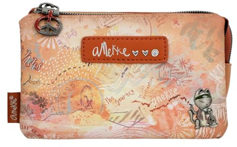 Anekke Peace & Love Flowers 3-Compartment Coin Purse Multicolor