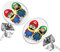 Taffstyle Damen Herren Stecker Rund Klein Ohrstecker Ohrringe Schmuck Runde Platte Silber mit Motiv Minions Super Mario