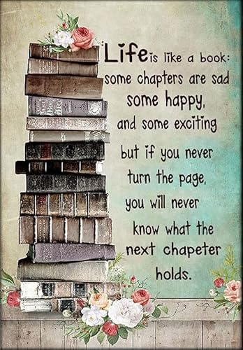 kisoyo Vintage Metall-Blechschild Life Is Like A Book, Love Reading Book-Poster, Buchliebhaber-Poster, Bücher und Tee-Poster, Neuheit, Heimdekoration, 20,3 x 30,5 cm