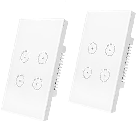 Interruttore della luce Intelligente ZigBee, Controllo Vocale Funziona con Alexa e Google Home, Timer e Condivisione Dispositivo, È necessario il filo di neutro, Necessità di un hub zigbee,4 way(2PCS)