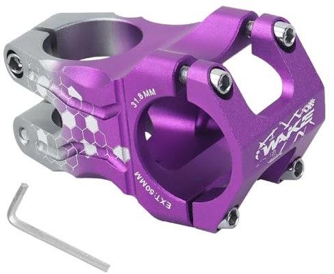 CYSKY Fahrrad Vorbau 31,8 50mm MTB Vorbau Kurzer Lenkervorbau Riser für Rennrad, Mountainbike, BMX, Downhill-Fahrrad (Lila & Titan Spleißen)