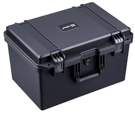Lykus HC-4430 Wasserdicht Koffer mit anpassbar Rasterschaumstoff, Innengröße 44x29x26,5 cm, Geeignet für Elektronik und mehr