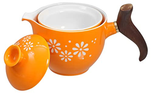 TOPBATHY Théière Portable 300 Ml Théière Chinoise Rotative En Céramique Pour Voyage Et Maison